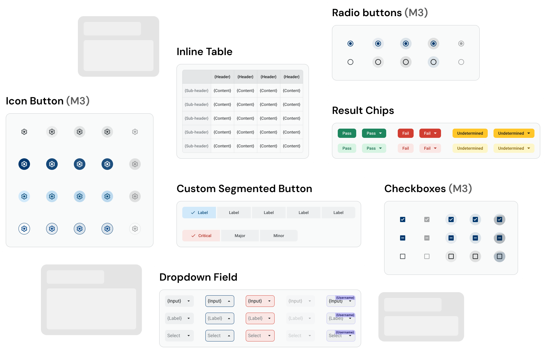 Some examples of Inspection Pro's components